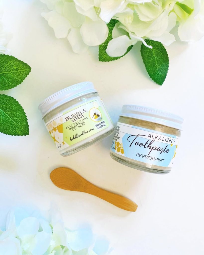 Bubble & Bee Organic toothpaste, plastic-free packaging