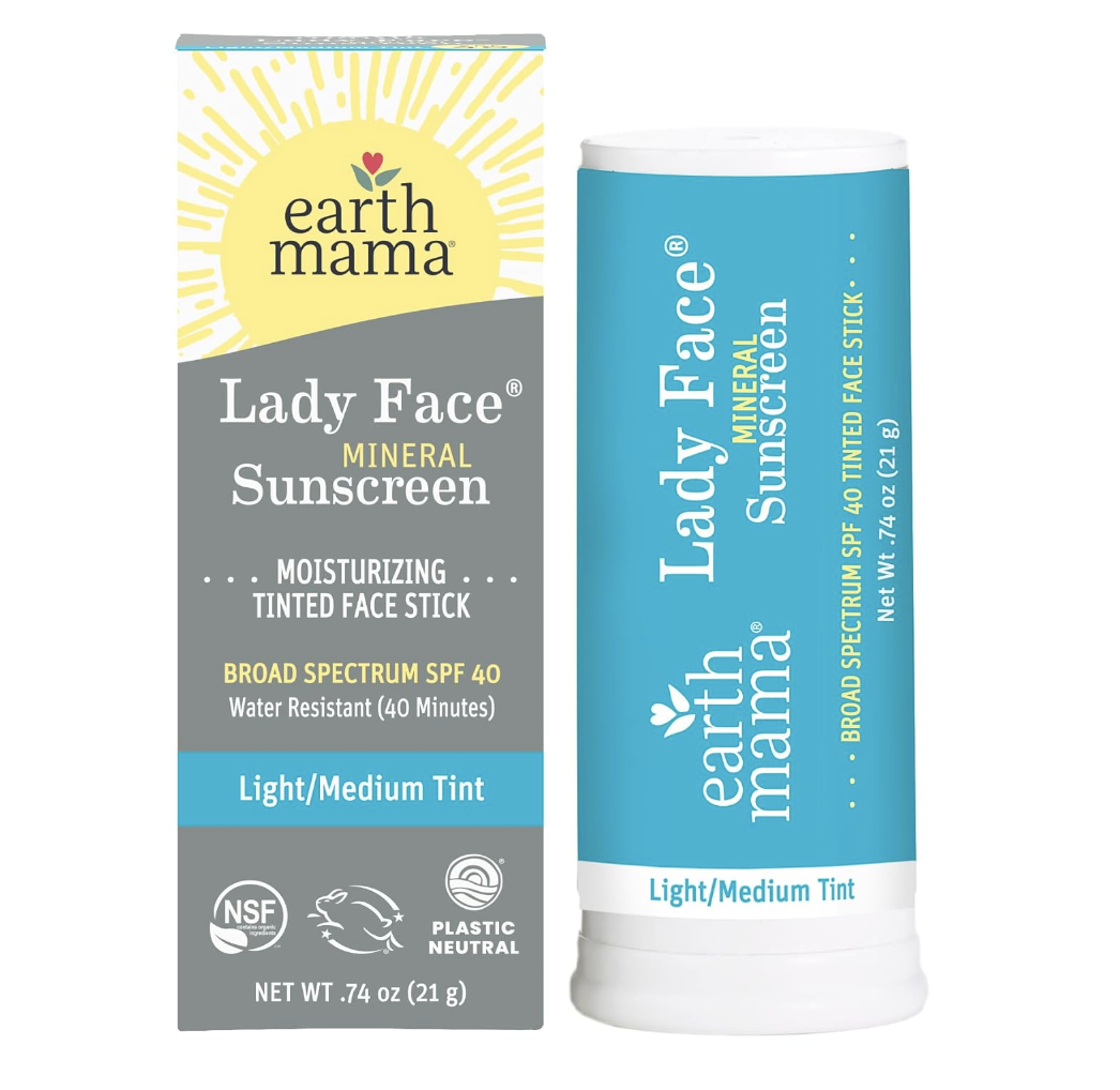 Earth Mama face mineral sunscreen stick tinted