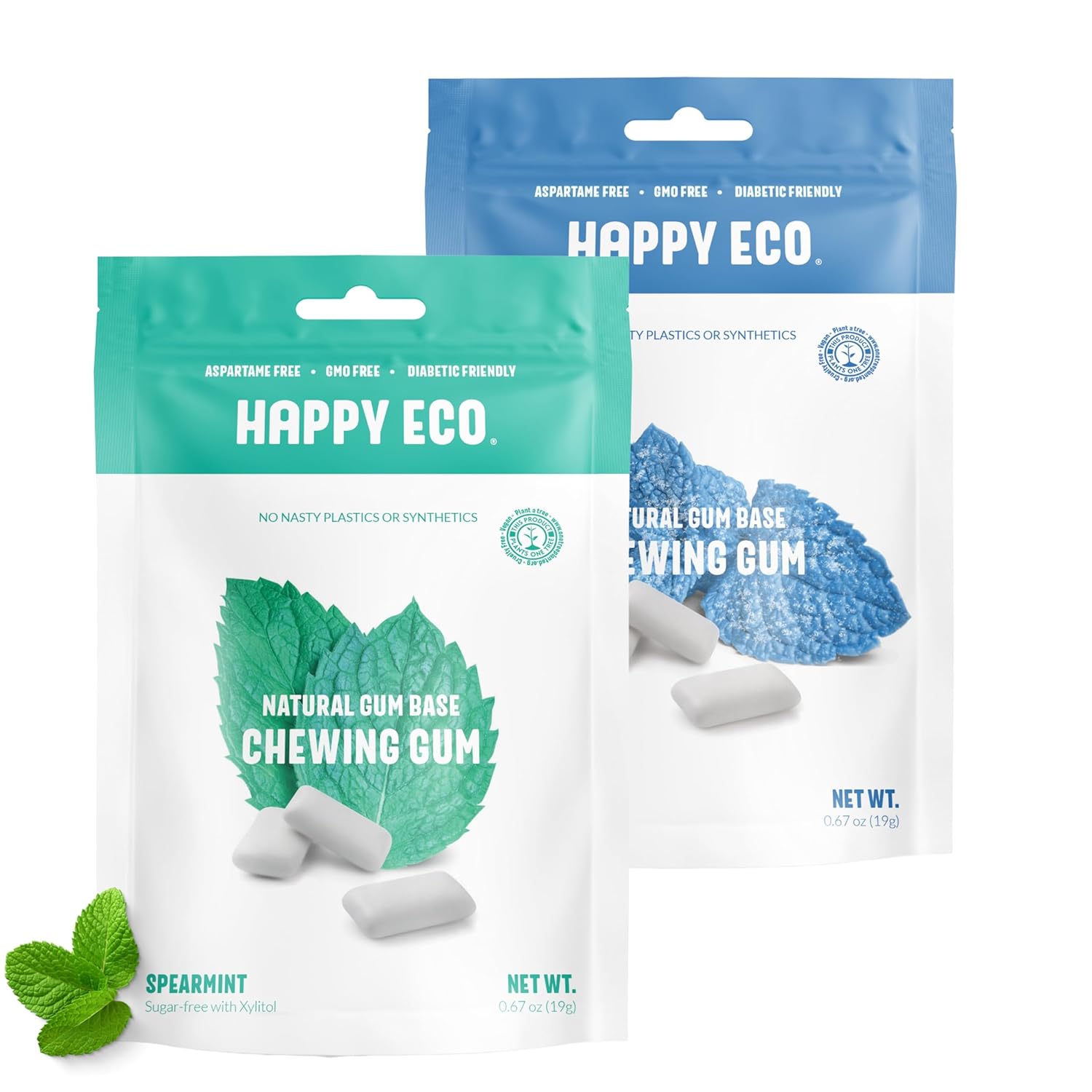 Happy Eco chewing gums, organic chewing gums, plastic-free