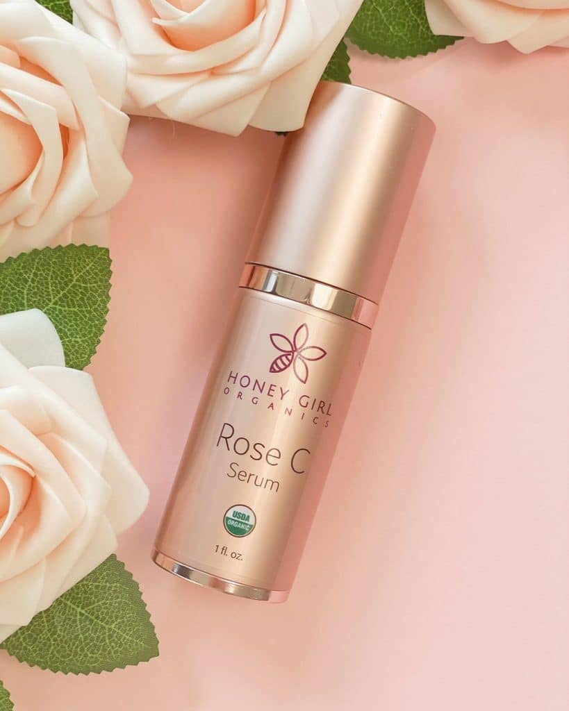 Honey Girl Organics Rose C Serum review, promo code, USDA Certified organic Vitamin C serum