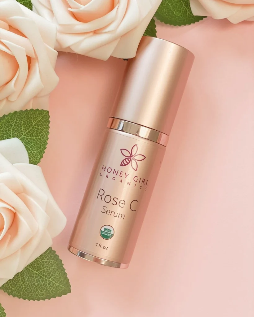 Honey Girl Organics Rose C Serum review, promo code, USDA Certified organic Vitamin C serum