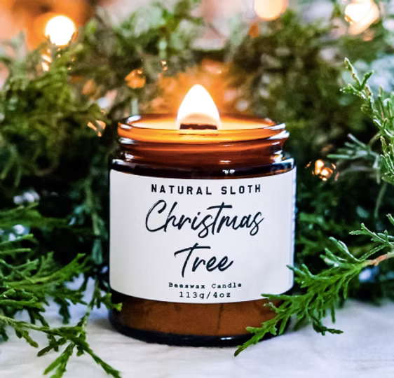 organic christmas candle, organic christmas tree candle, natural sloth organic candles promo code