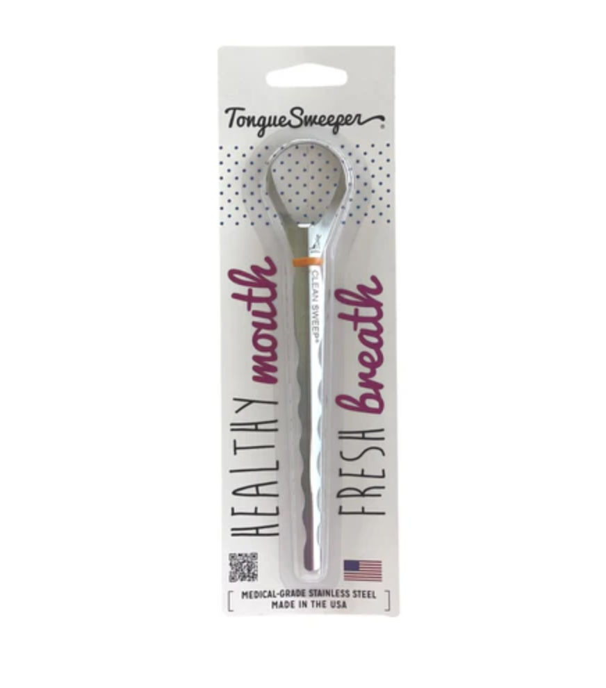 Organic Stainless steel Tongue scraper made in the USA, Tongue Sweeper Medical Grade made in the USA
