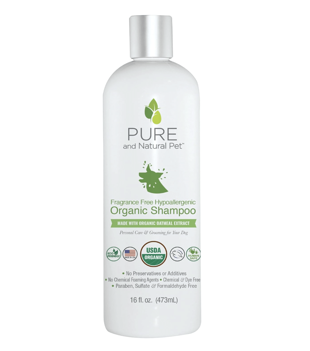 Pure and Natural Pet USDA Certified Organic Fragrance Free Hypoallergenic Shampoo