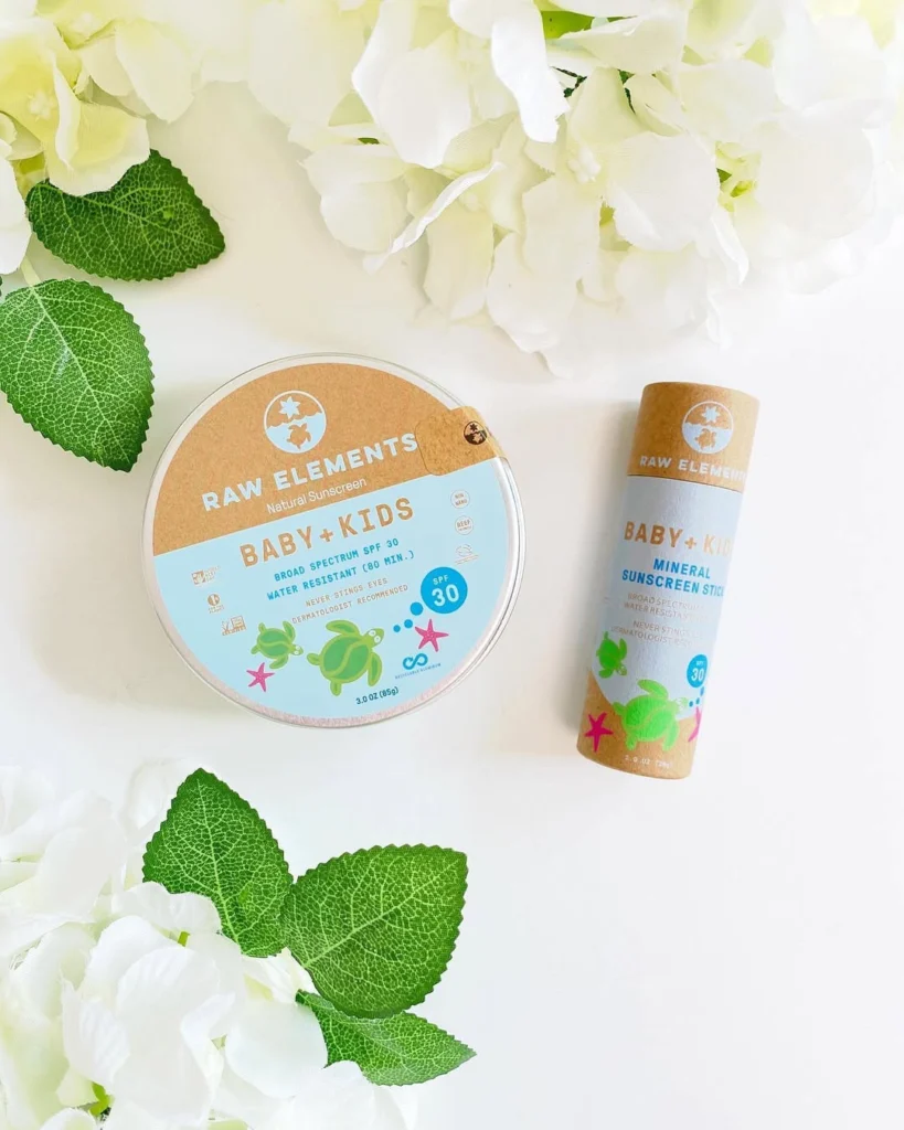 Raw Elements organic baby kids sunblock, organic sunscreen