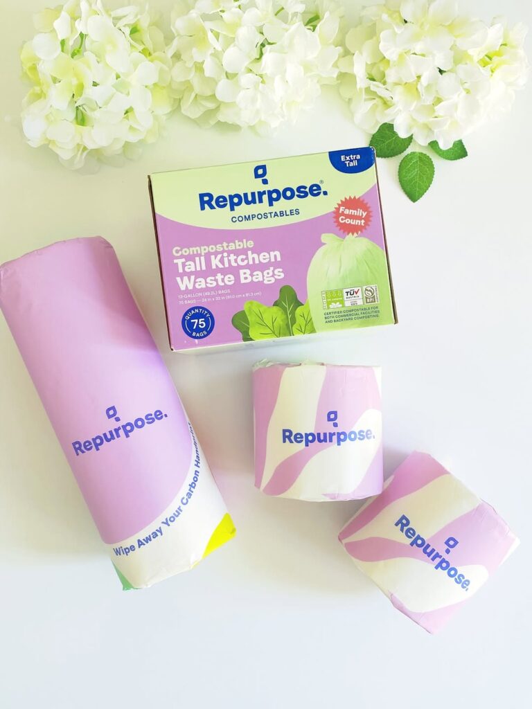 Repurpose plastic-free trash bags, tree-free paper