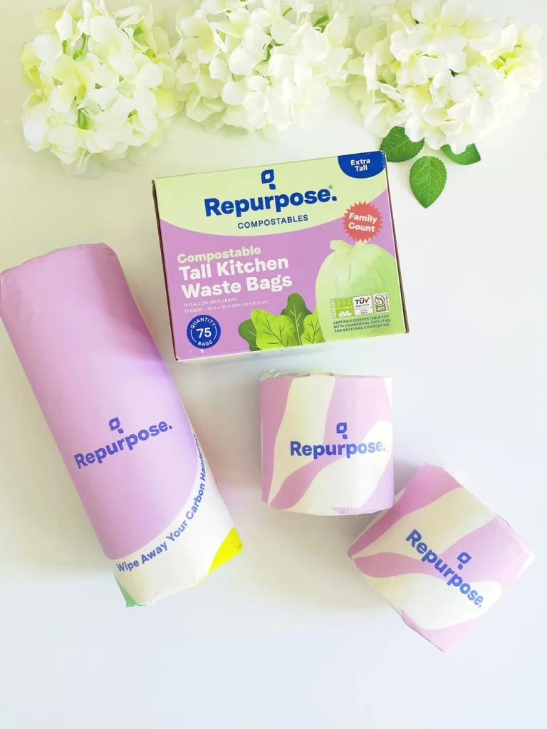 Repurpose plastic-free trash bags, tree-free paper