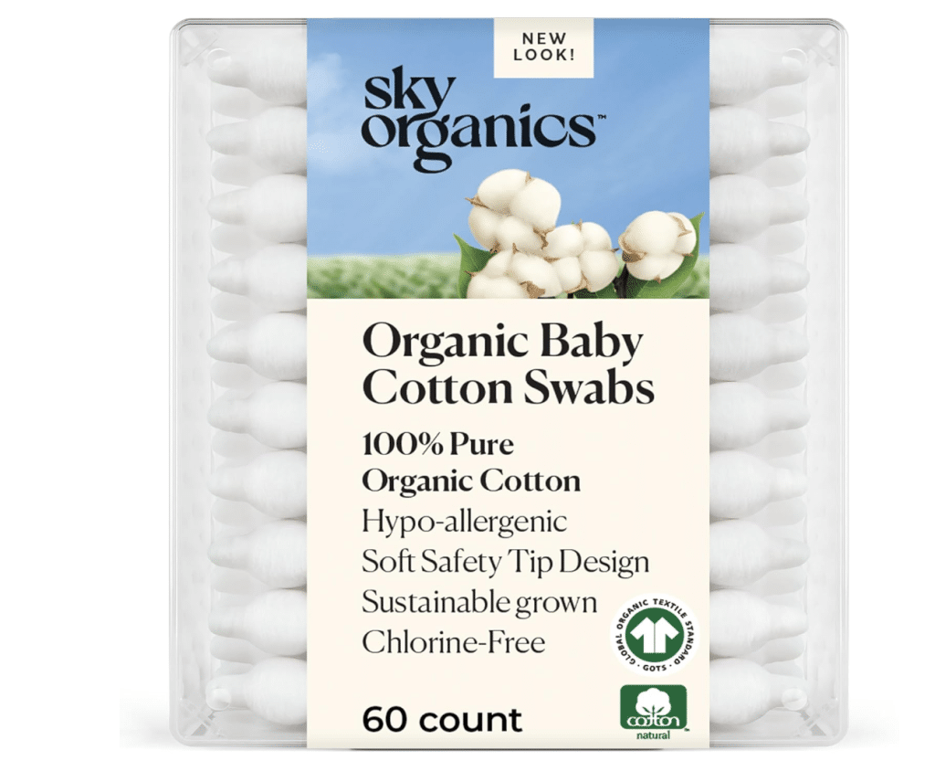 Sky Organics GOTS Certified Organic Cotton Baby Swabs
