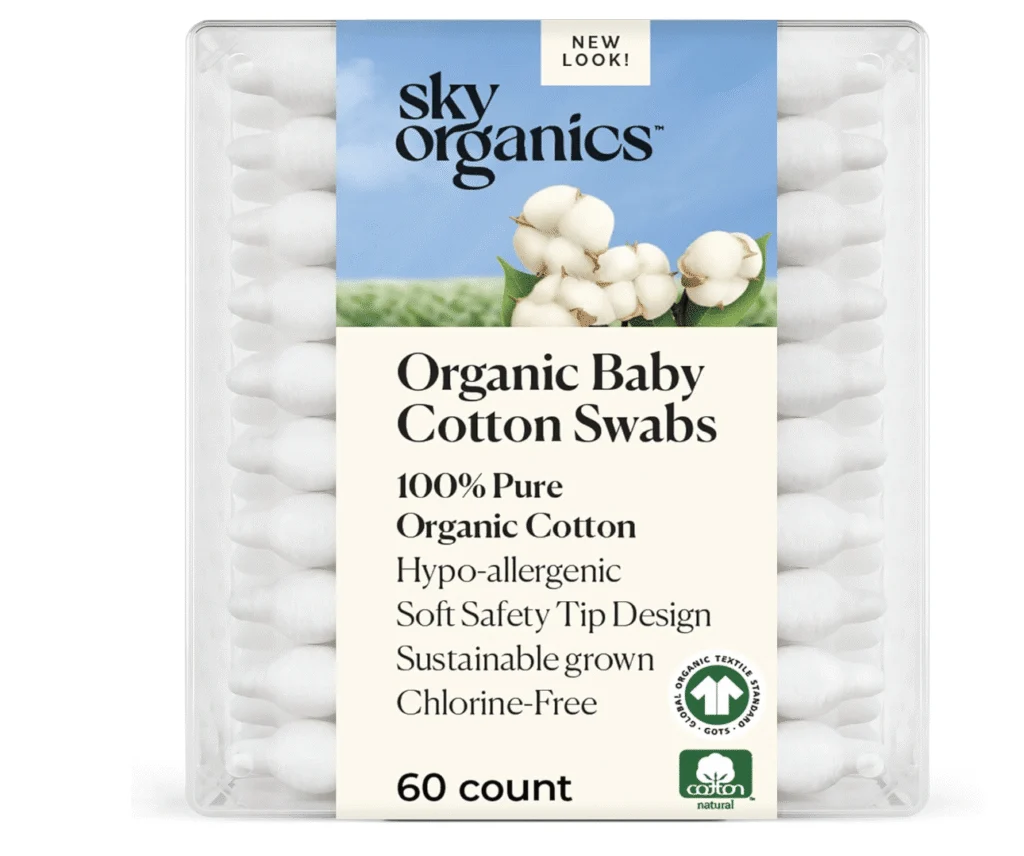 Sky Organics GOTS Certified Organic Cotton Baby Swabs
