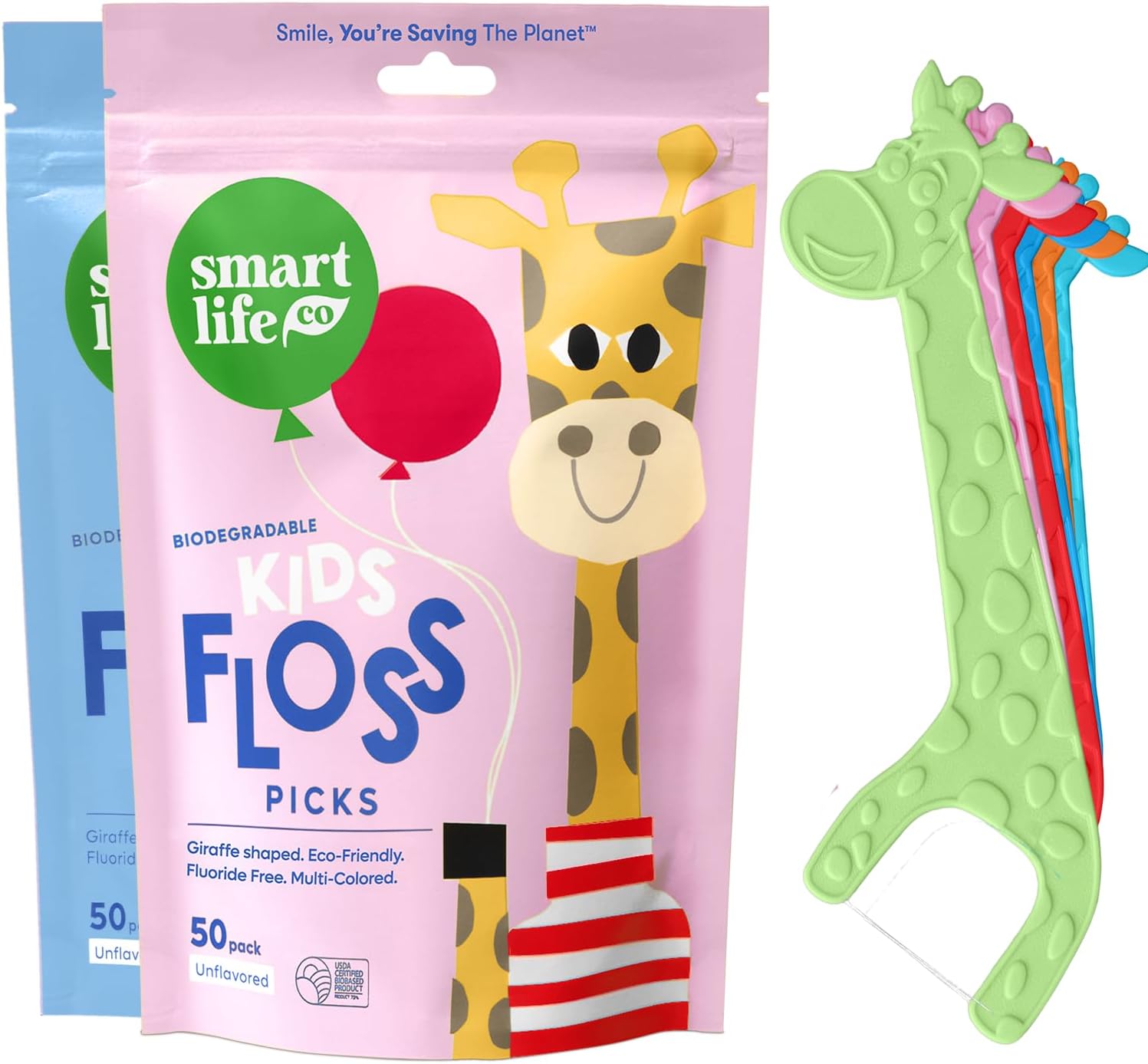 Organic floss picks, unflavored organic floss pick, eco-friendly, plastic-free floss picks, kids floss, organic kids floss picks