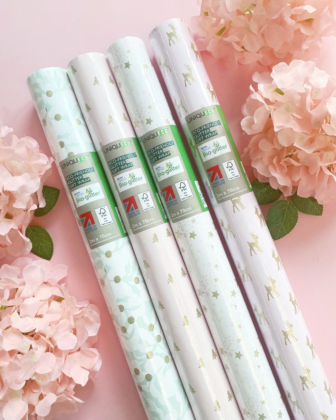 organic wrapping paper for Christmas, birthdays, gifts, organic wrapping paper glitter, FSC certified paper, eco-friendly wrapping paper, non toxic wrapping paper, recycled wrapping paper