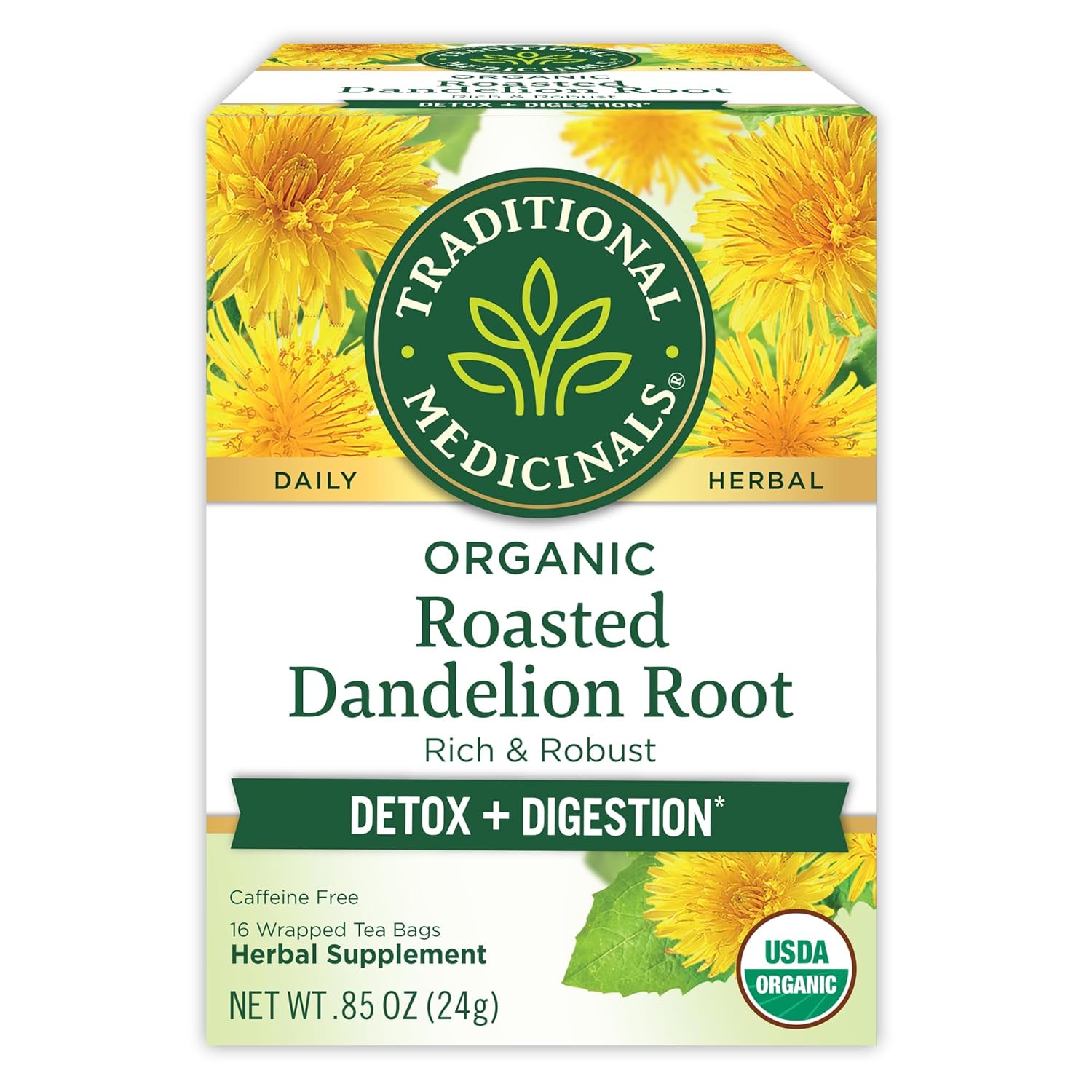 Traditional Medicinals Organic Roasted Dandelion Root Herbal Tea