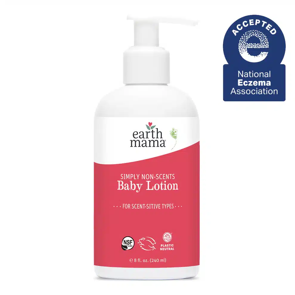 earth mama Simply Non-Scents Baby Lotion review, certified organic baby lotion