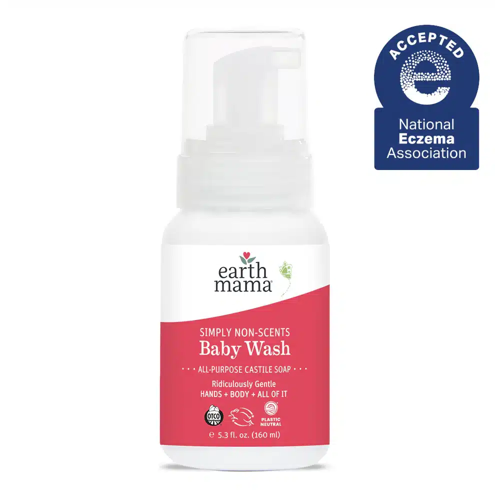 earth mama Simply Non-Scents Castile Baby Wash for eczema, unscented organic baby wash