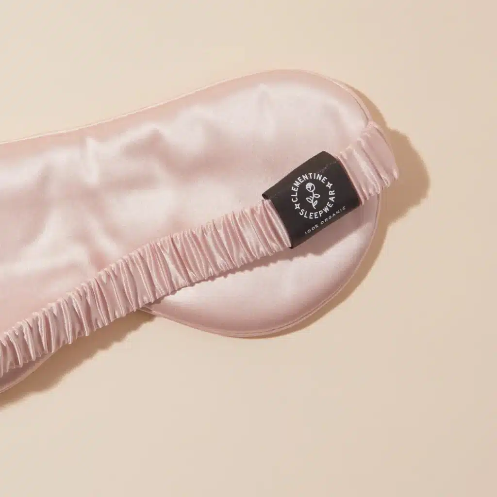 Clementine GOTS Organic pink Silk eye mask