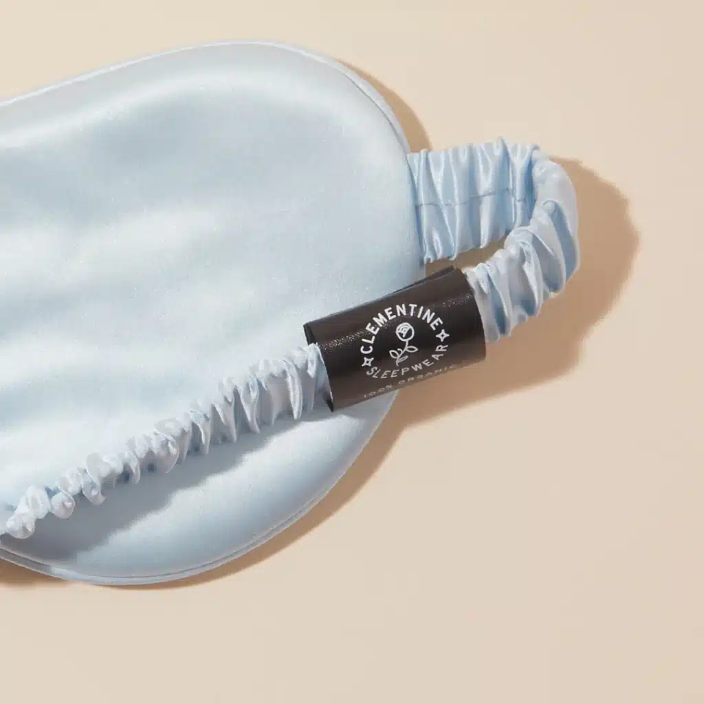 Clementine GOTS Organic Silk eye mask sky blue