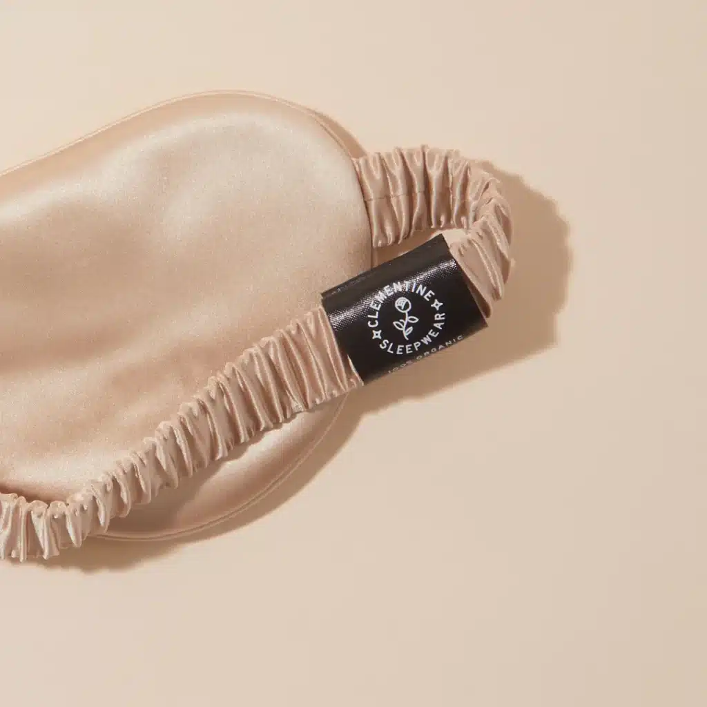 Clementine GOTS Organic pink Silk eye masks Champagne