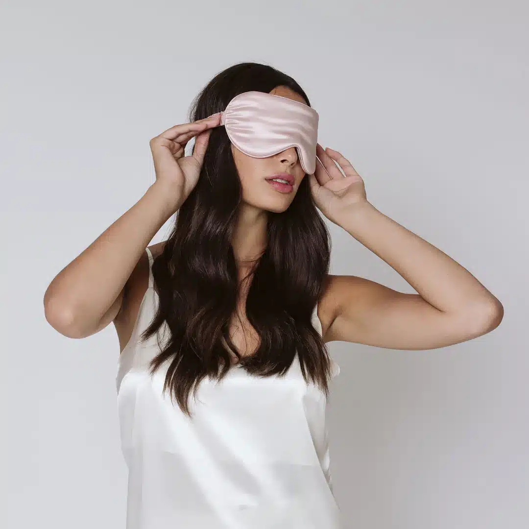 Clementine GOTS Organic Silk pink eye mask
