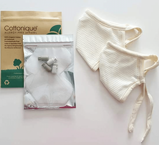 GOTS Certified Organic facemasks with adjustable earloops