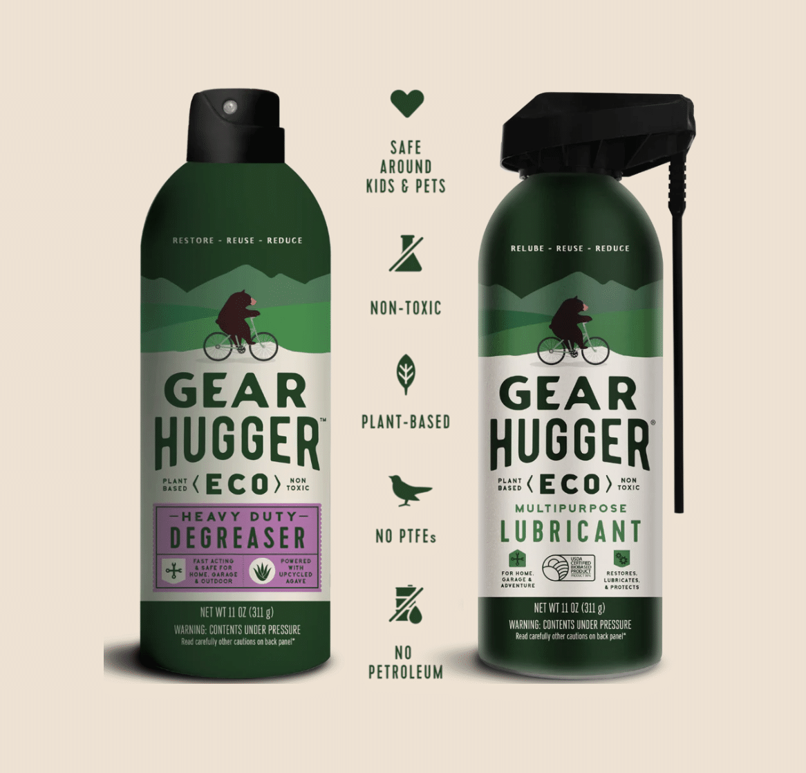 Gear Hugger Natural Lubricant, organic, non-toxic lubricant for bikes