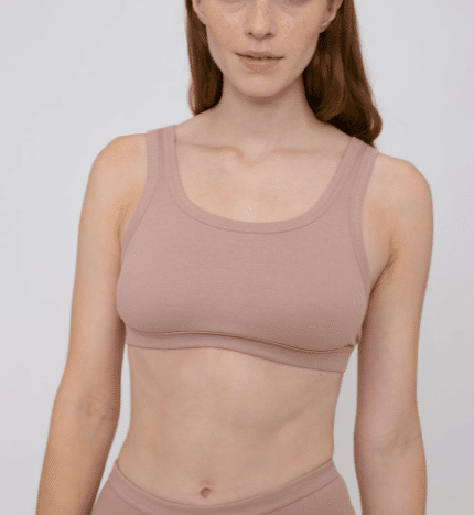 Cross back organic cotton bra GOTS water green - L – La Boutique