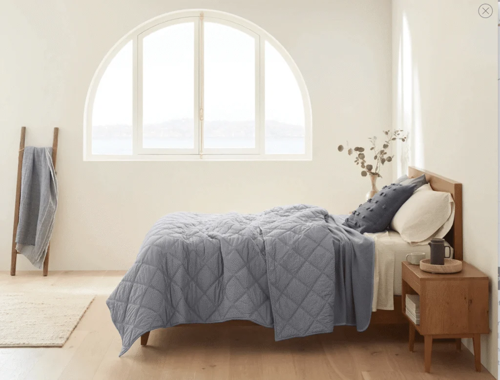 Soaring Heart Organic Diamond-Stitched Organic Cotton Comforter