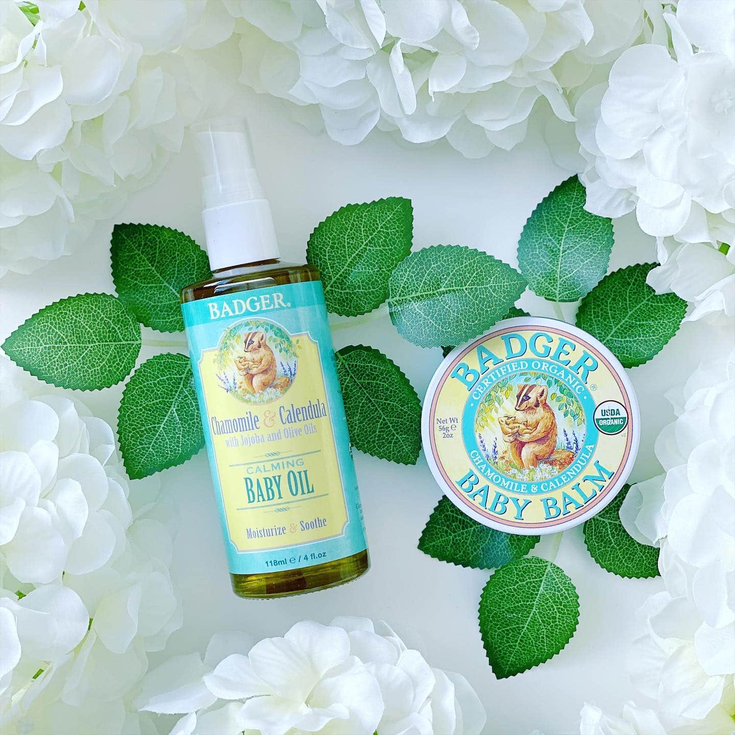 USDA Certfied Organic skincare, baby oil, baby balm, Badger balm, non-toxic, safe, eco-friendly skincare, plastic-free