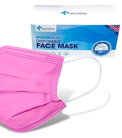 pink facemaks made in the uSA 