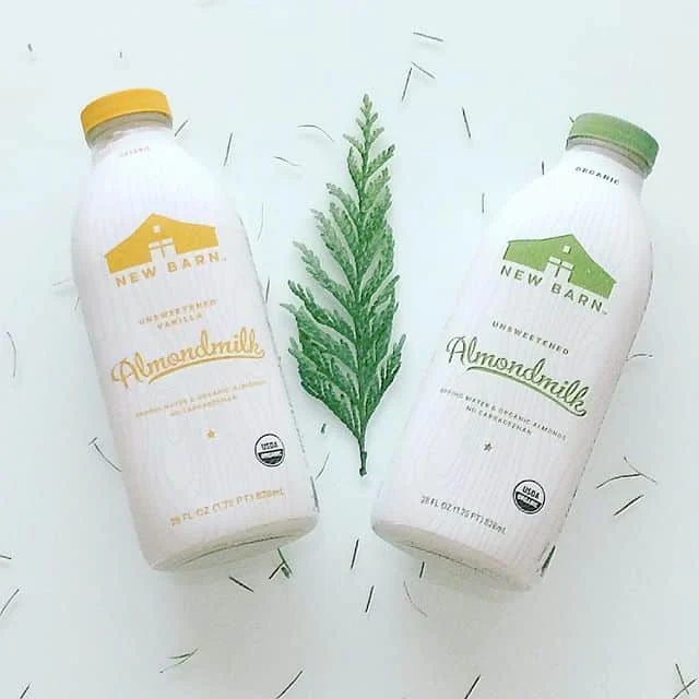 Organic almond milk, sugar-free, preservative free, certified organic almond milk