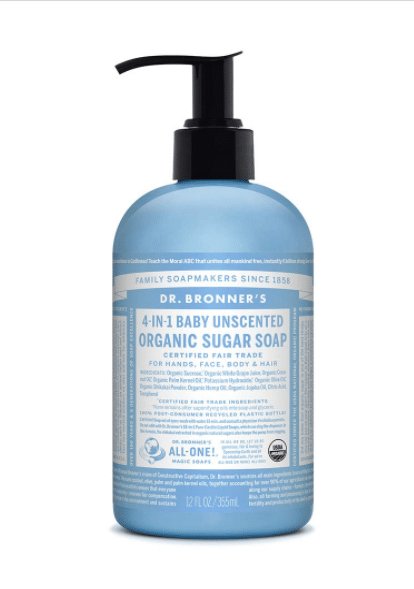 USDA organic baby wash, natural ingredients, dr bronner's