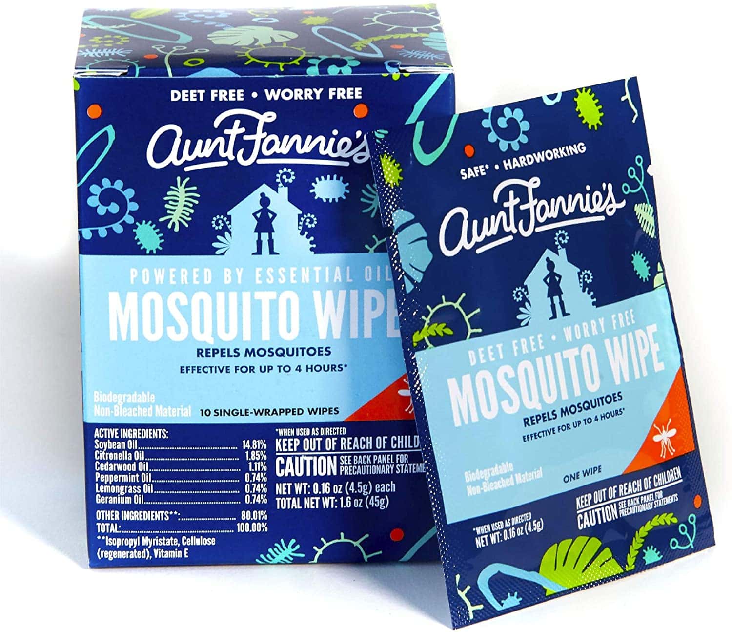 organic mosquitos wipe, aunt fannie's