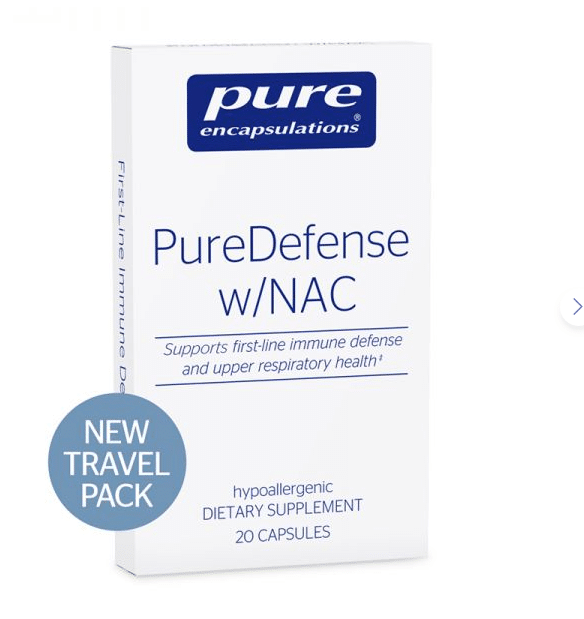 organic supplements and multi Vitamins for travel, travel size, Pure defense Pure encapsulations