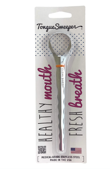Organic Stainless steel Tongue scraper made in the USA, Tongue Sweeper Medical Grade made in the USA