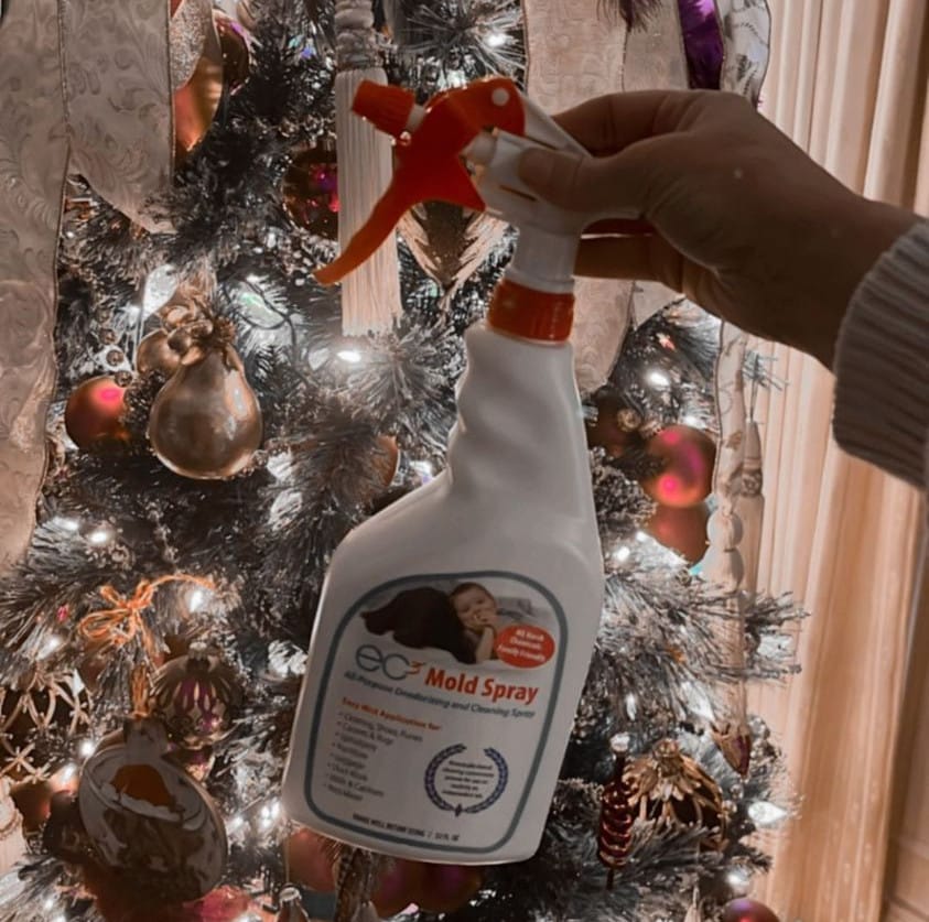 Christmas Tree mold remover, organic mold remover for christmas trees.