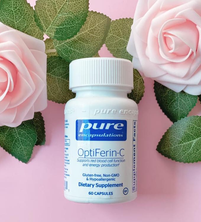 organic supplement, pure encapsulations, OptiFerin-C, iron, anemia