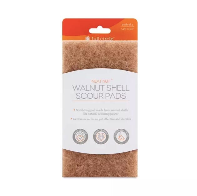 organic safer eco friendly walnut shell scour pads