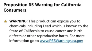 berkey California Proposition 65 warning, toxic