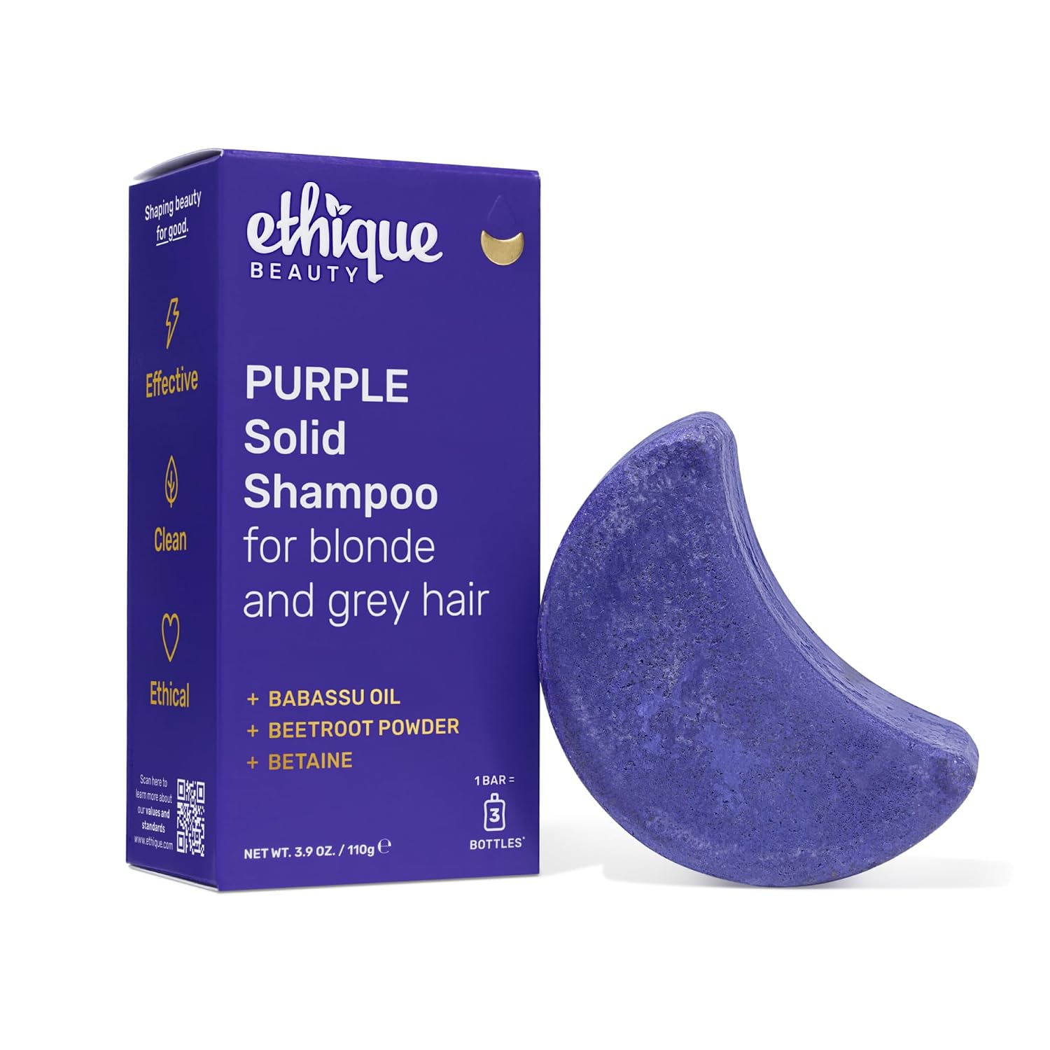 Ethique Purple Shampoo Bar for toning brassy hair review
