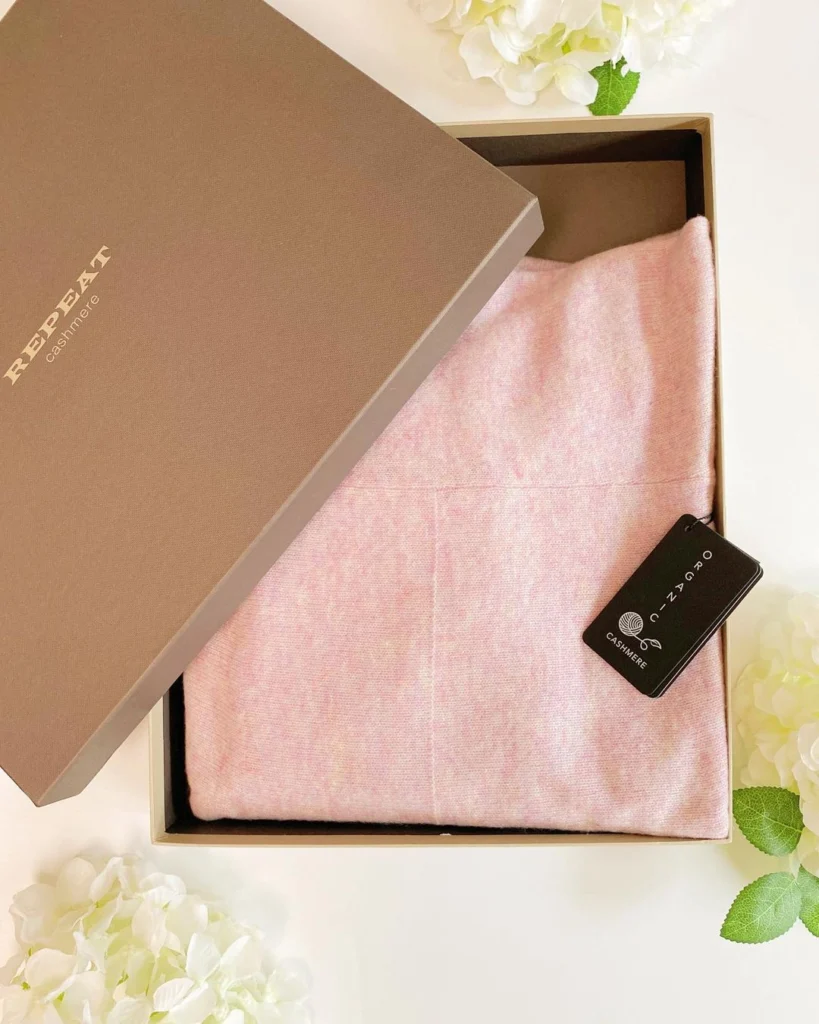 Repeat Cashmere GOTS Certified Organic pink Cashmere
