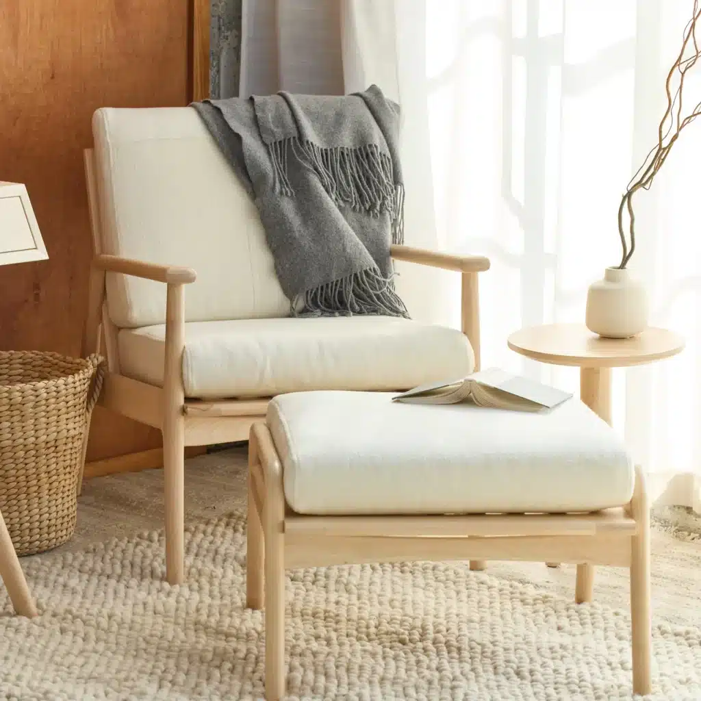 Avocado organic Lounge Chair and Ottoman