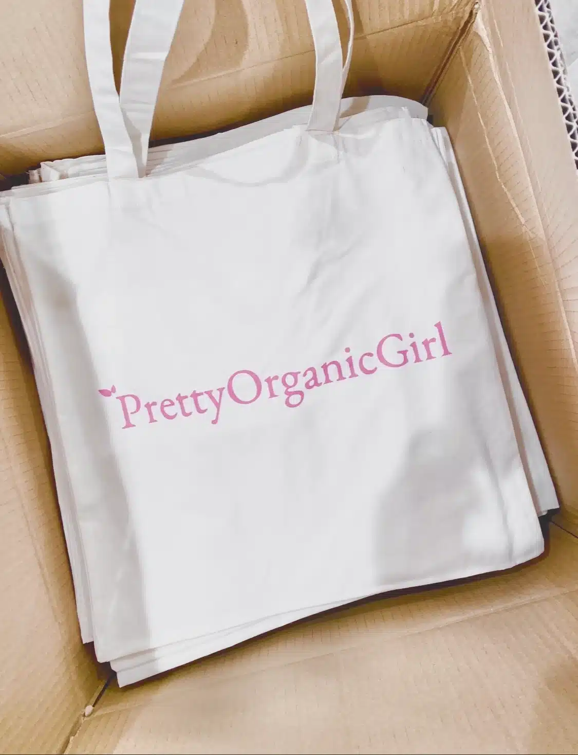 PrettyOrganicGirl GOTS Certified Organic Cotton Tote Bag