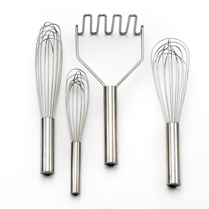 Stainless Handle Whisks & Masher made in the USA