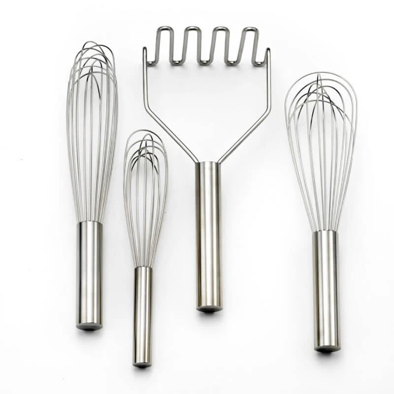 Stainless Handle Whisks & Masher made in the USA