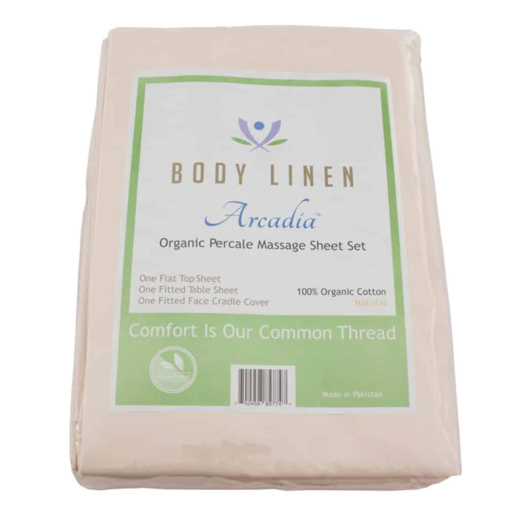 Massage Naturals Arcadia© 100% Certified Organic Cotton Percale Massage Table Sheet Set