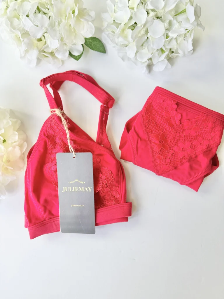 JulieMay organic red underwear, Valentine's day underwear set