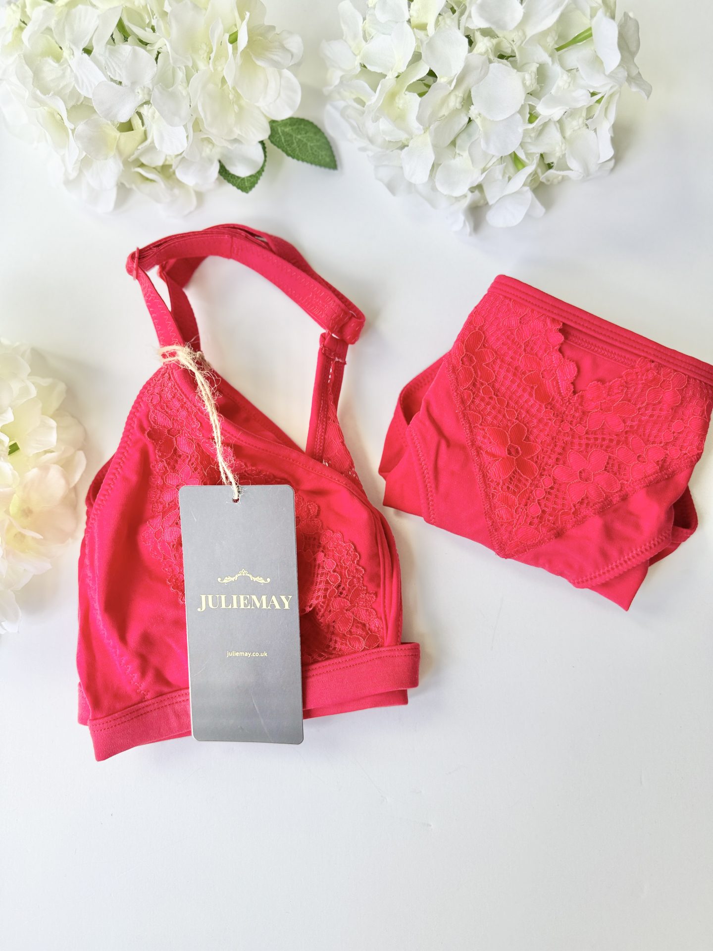 JulieMay organic red underwear, Valentine's day underwear set
