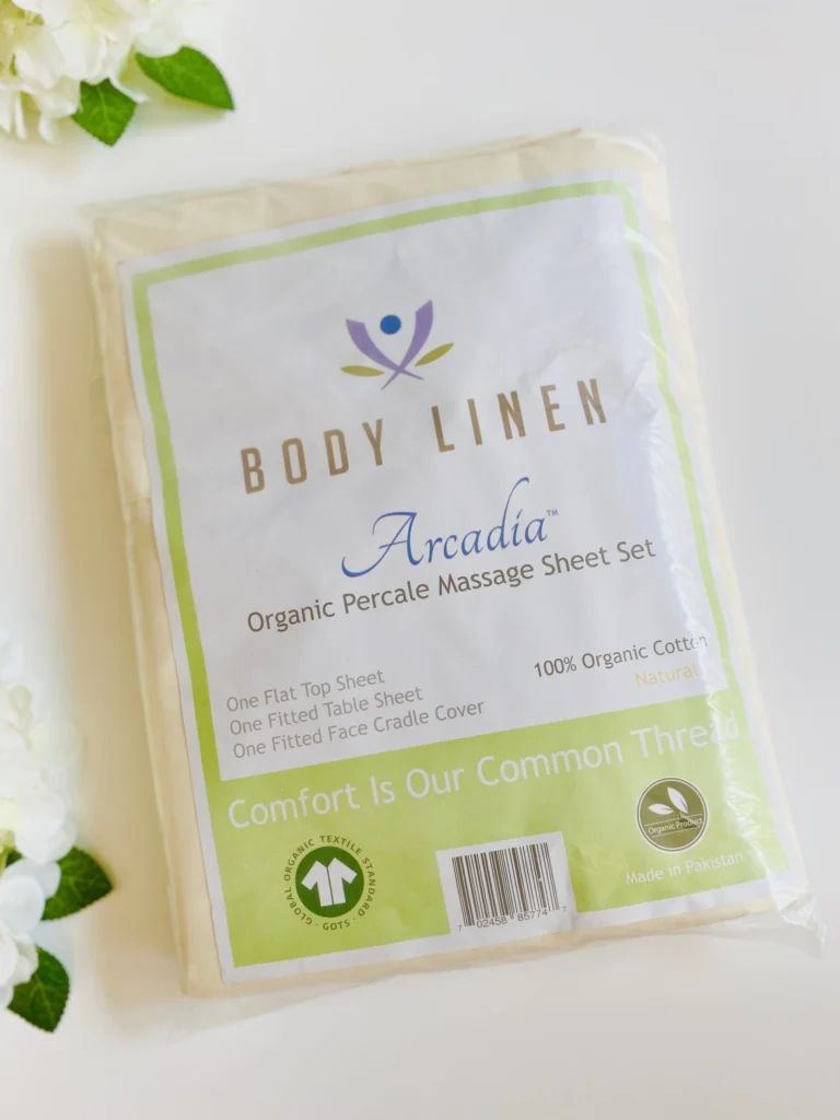 Massage Naturals Arcadia© 100% Certified Organic Cotton Percale Massage Table Sheet Set