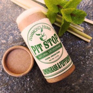 Hammond Herbs organic deodorant, zero waste, plastic free, Lemongrass & Peppermint