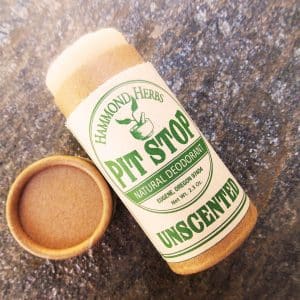 Hammond Herbs organic deodorant, zero waste, plastic free, unscented