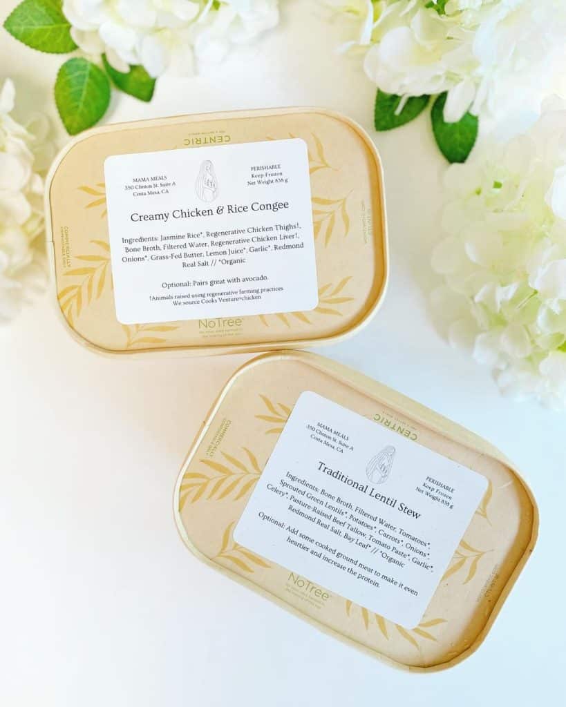 Mama Meals organic meal delivery postpartum